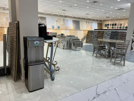 Bottleless water cooler installed in a sugar land flooring business